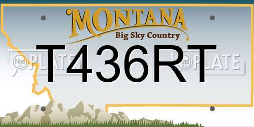 T436RT Montana License Plate