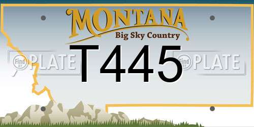 T445 Montana License Plate