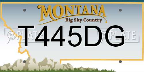 T445DG Montana License Plate