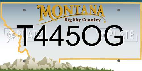 T445OG Montana License Plate
