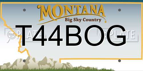 T44BOG Montana License Plate
