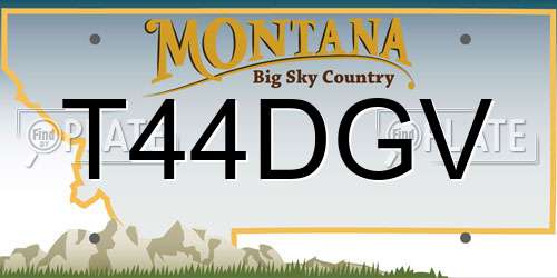 T44DGV Montana License Plate