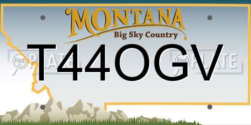 T44OGV Montana License Plate