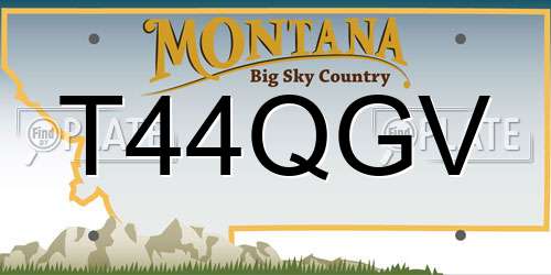 T44QGV Montana License Plate