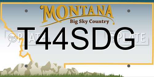 T44SDG Montana License Plate