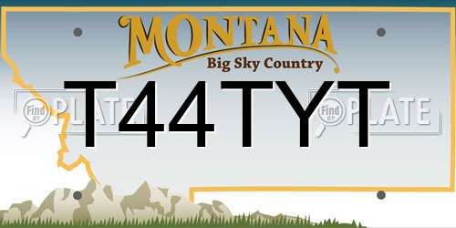T44TYT Montana License Plate