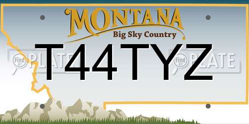 T44TYZ Montana License Plate