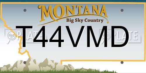 T44VMD Montana License Plate