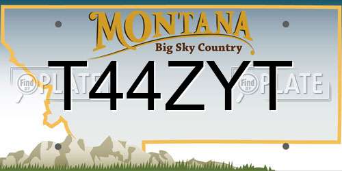 T44ZYT Montana License Plate
