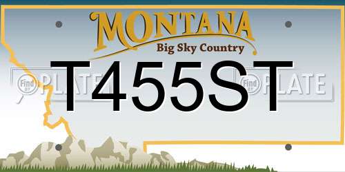 T455ST Montana License Plate