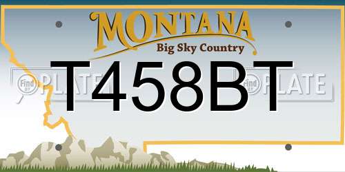 T458BT Montana License Plate