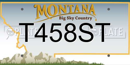 T458ST Montana License Plate