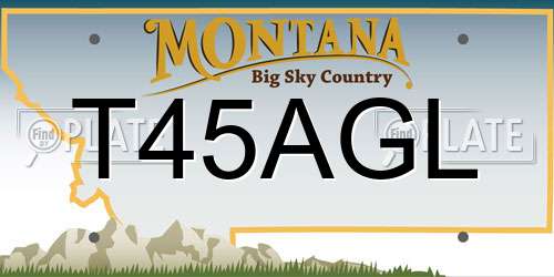 T45AGL Montana License Plate