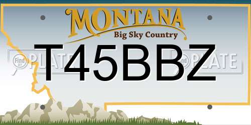 T45BBZ Montana License Plate