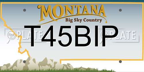 T45BIP Montana License Plate