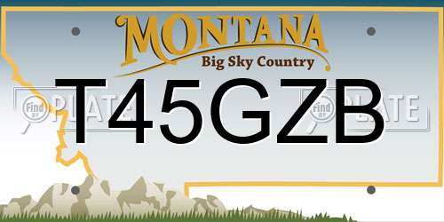 T45GZB Montana License Plate