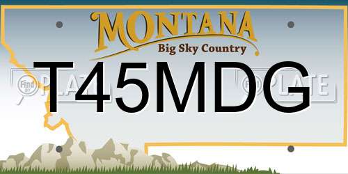 T45MDG Montana License Plate