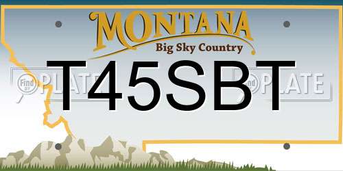 T45SBT Montana License Plate