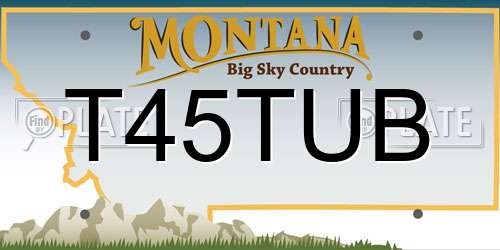 T45TUB Montana License Plate