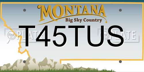 T45TUS Montana License Plate