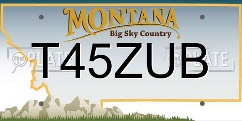 T45ZUB Montana License Plate