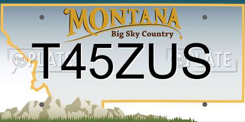 T45ZUS Montana License Plate