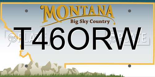 T46ORW Montana License Plate