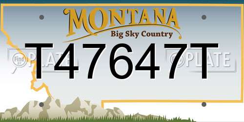 T47647T Montana License Plate