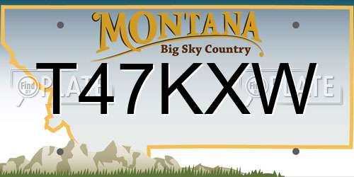 T47KXW Montana License Plate