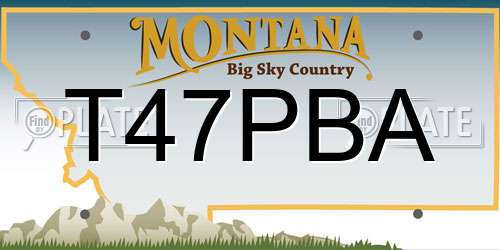 T47PBA Montana License Plate
