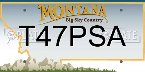 T47PSA Montana License Plate