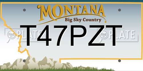 T47PZT Montana License Plate
