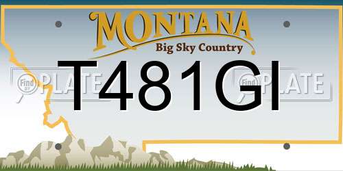 T481GI Montana License Plate