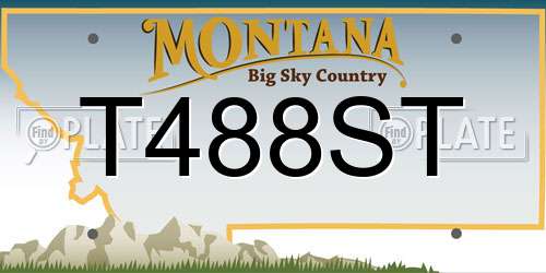 T488ST Montana License Plate