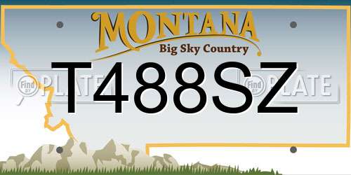 T488SZ Montana License Plate