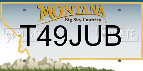 T49JUB Montana License Plate