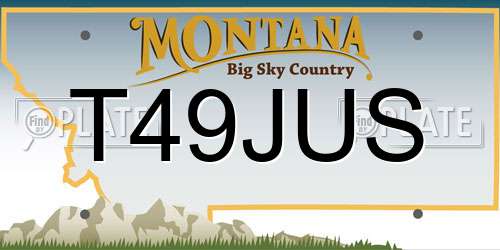 T49JUS Montana License Plate