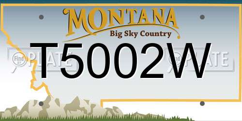T5002W Montana License Plate