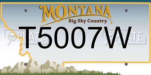 T5007W Montana License Plate