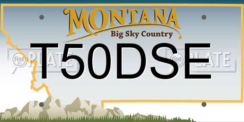 T50DSE Montana License Plate