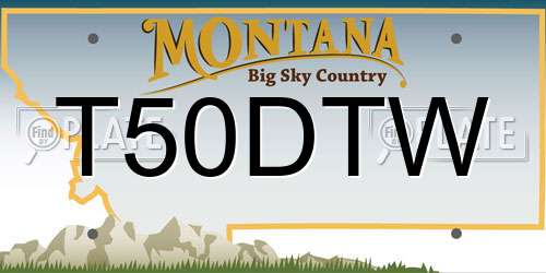 T50DTW Montana License Plate