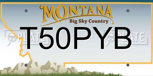 T50PYB Montana License Plate