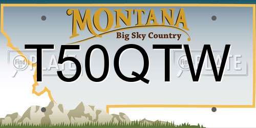 T50QTW Montana License Plate