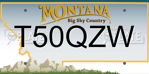T50QZW Montana License Plate