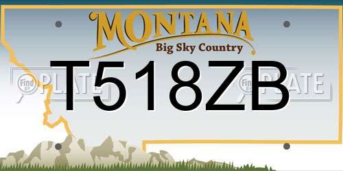 T518ZB Montana License Plate