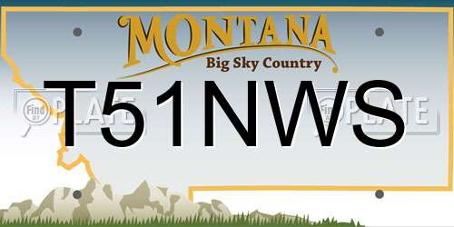 T51NWS Montana License Plate