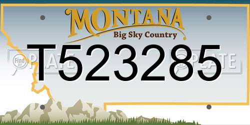 T523285 Montana License Plate