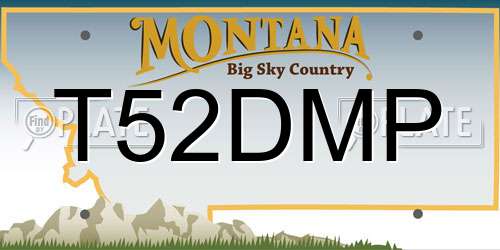 T52DMP Montana License Plate