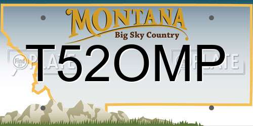 T52OMP Montana License Plate