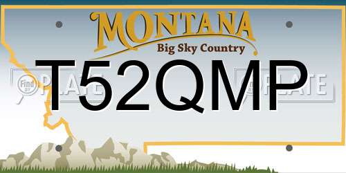 T52QMP Montana License Plate